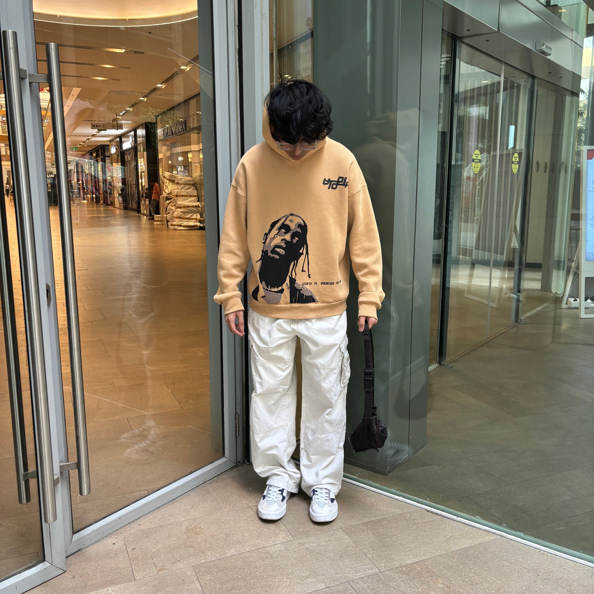 UTOPIA | TRAVIS SCOTT BEIGE OVERSIZED HOODIE