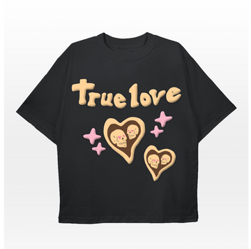 True Love (BLACK) Oversized T-Shirt 240gsm